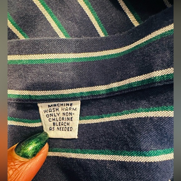 Ralph Lauren Blaire Striped Button Down Shirt Men’s XL Blue Green Cotton - Picture 10 of 11